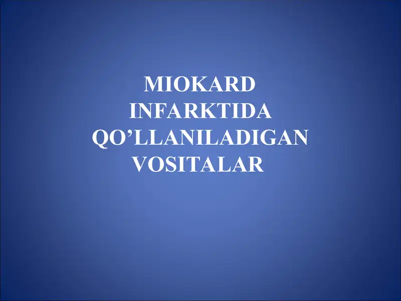 MIOKARD INFARKTI