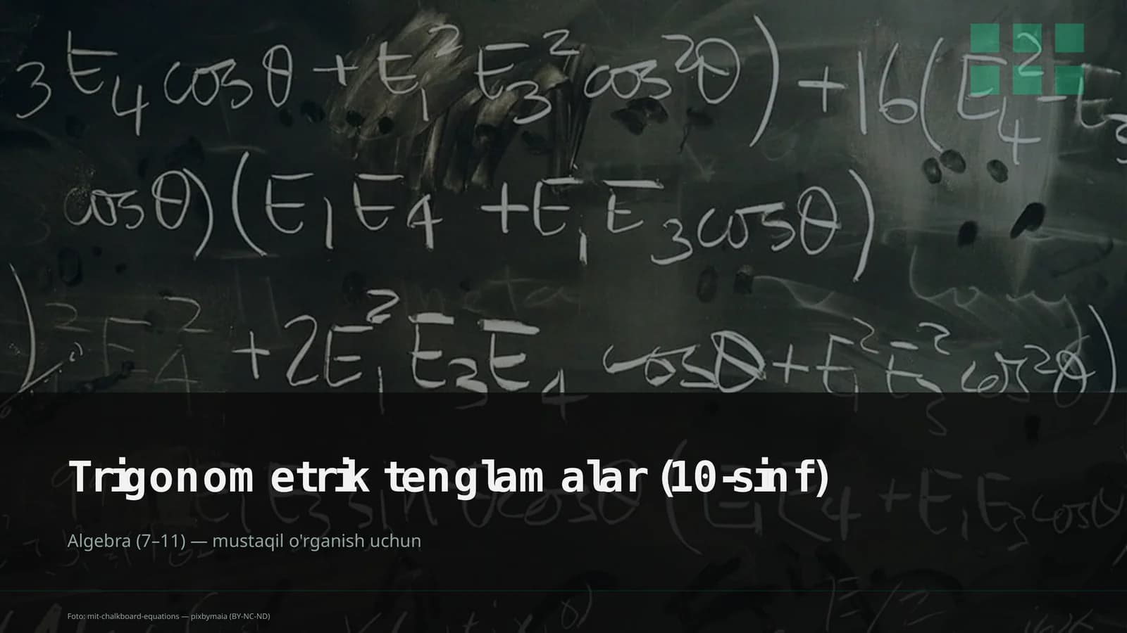 Trigonometrik tenglamalar (10-sinf)