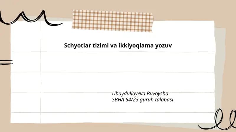Schyotlar tizimi va ikkiyoqlama yozuv