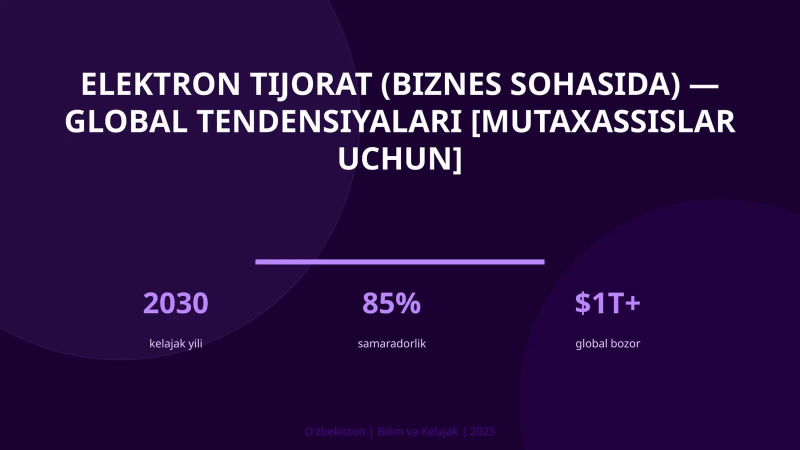 Elektron tijorat (biznes sohasida) — global tendensiyalari [mutaxassislar uchun]