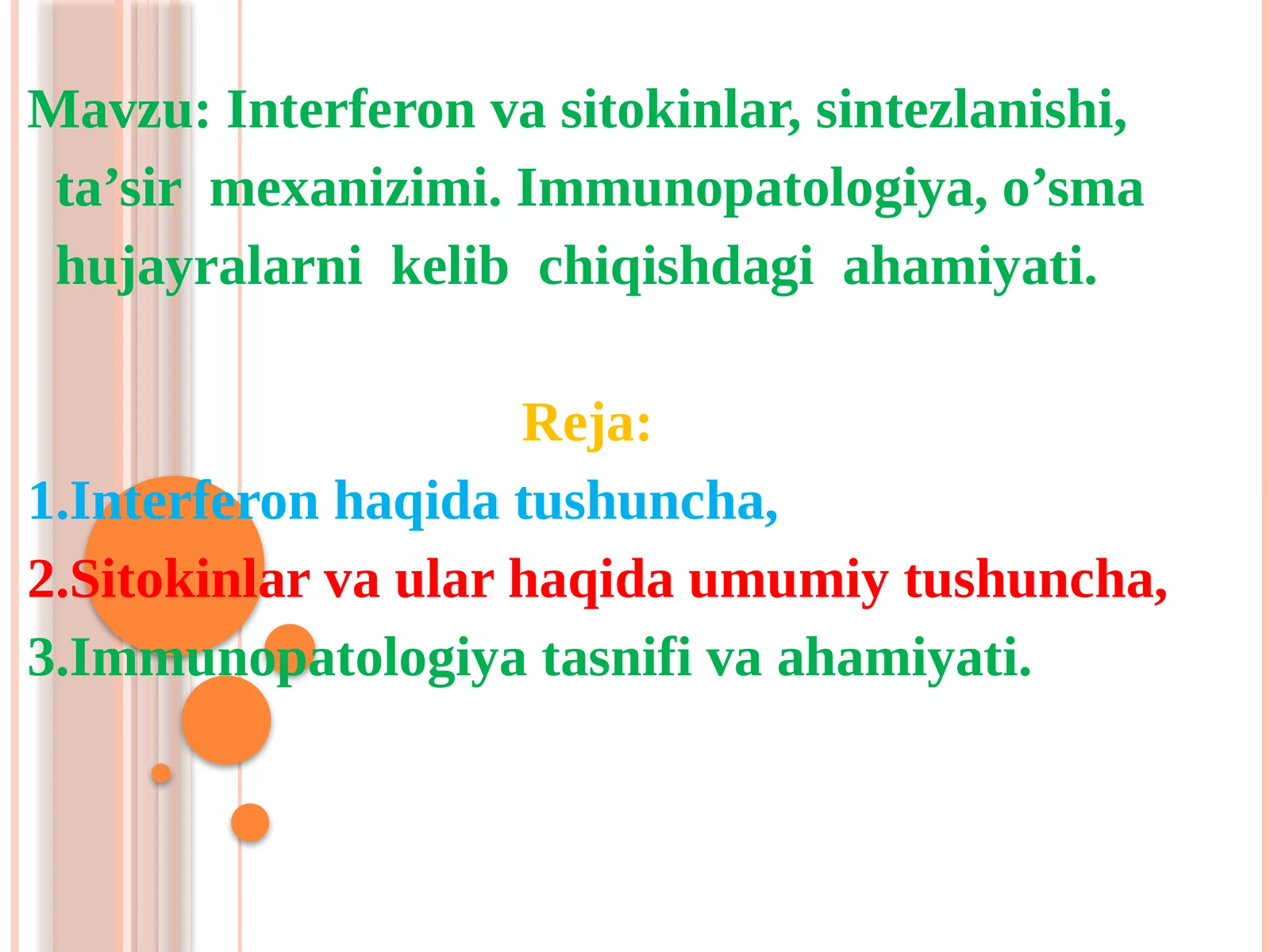 Interferon va Sitokinlar