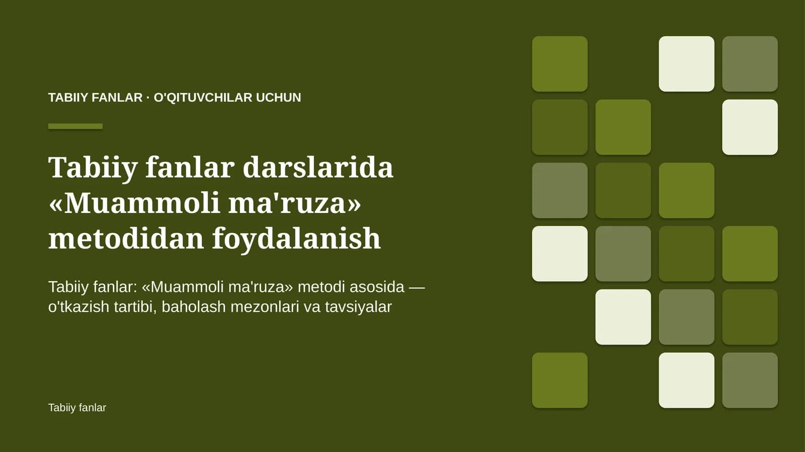 tabiiy fanlar darslarida muammoli ma'ruza metodidan foydalanish 8747