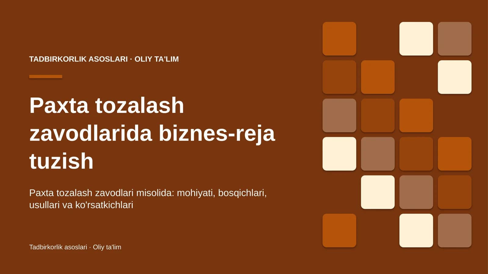 paxta tozalash zavodlarida biznes reja tuzish 3207