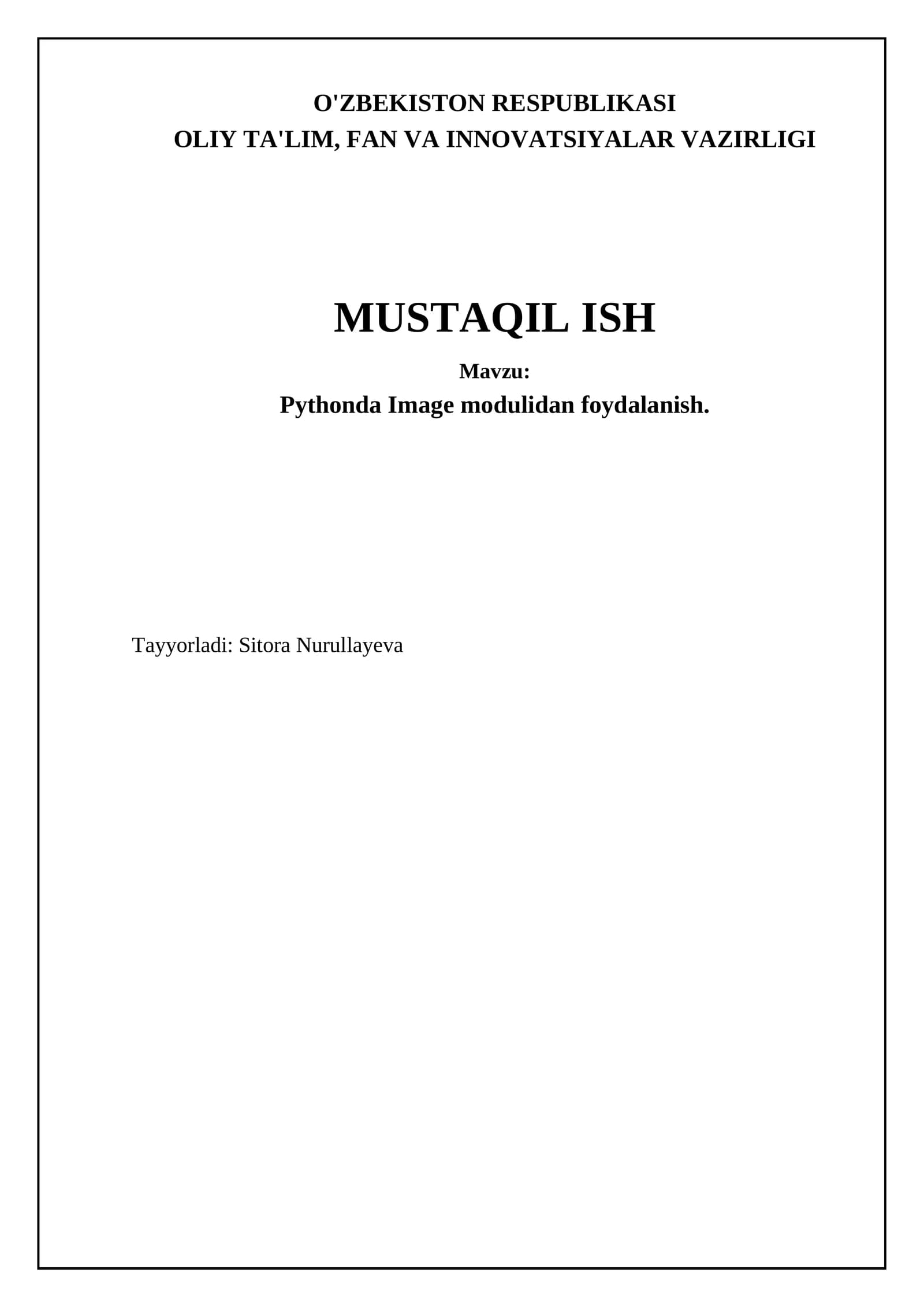 Pythonda Image modulidan foydalanish