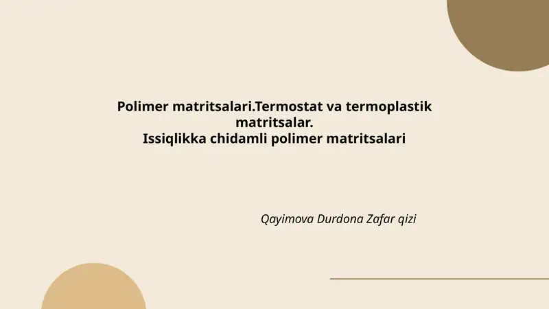 Polimer matritsalari