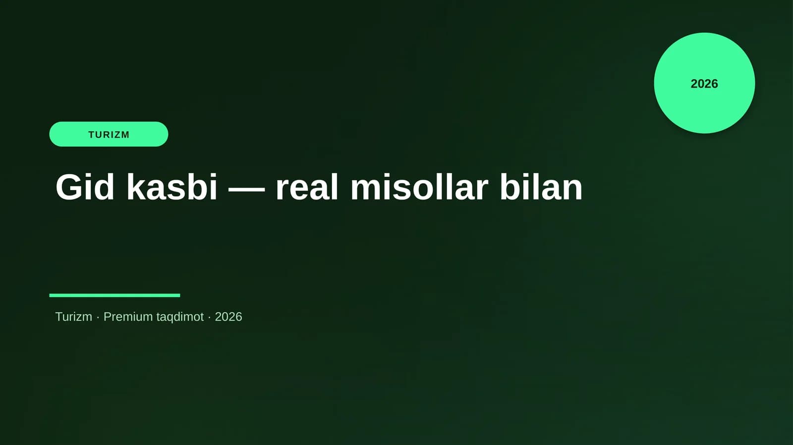 Gid kasbi — real misollar bilan