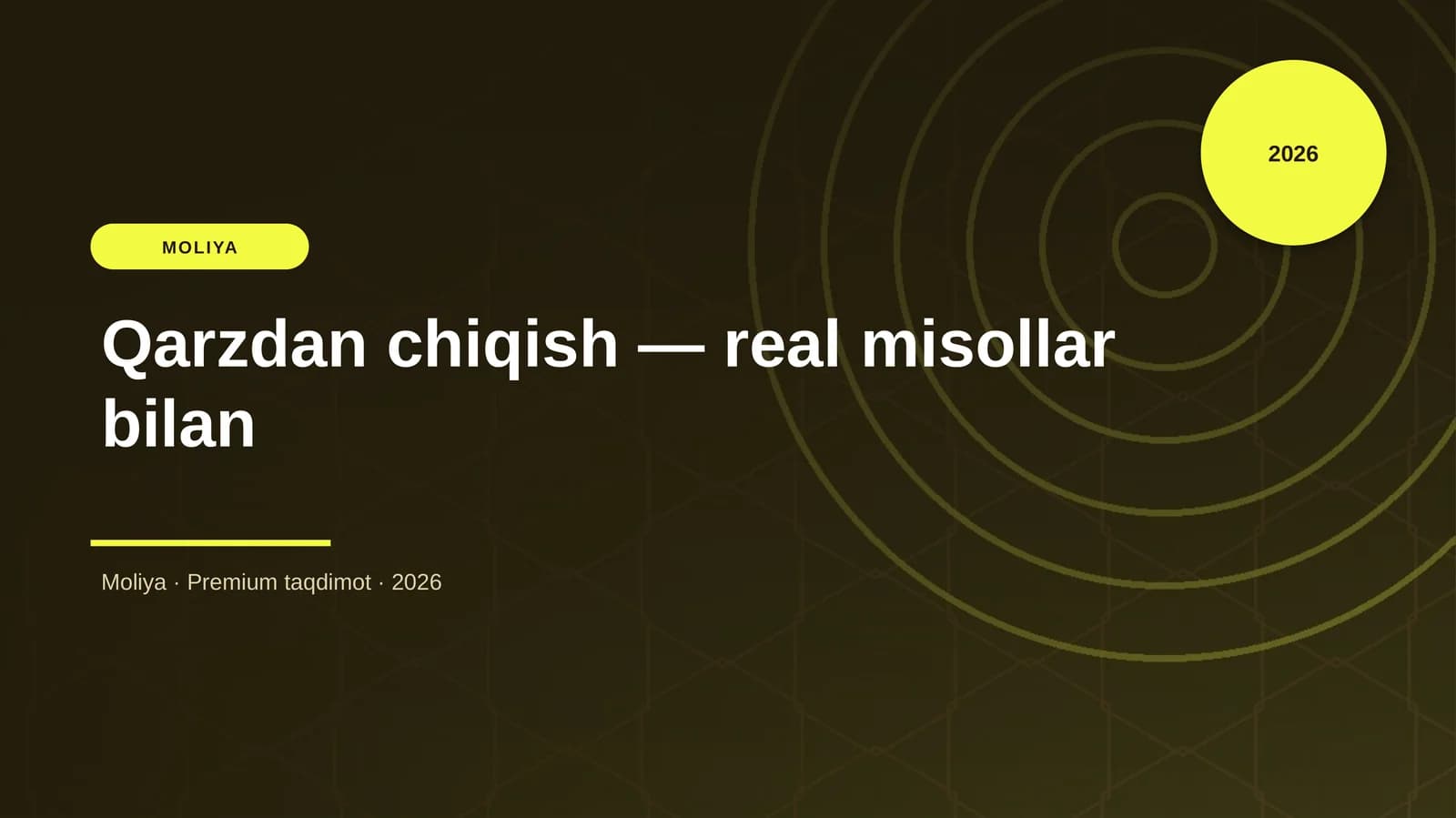 Qarzdan chiqish — real misollar bilan