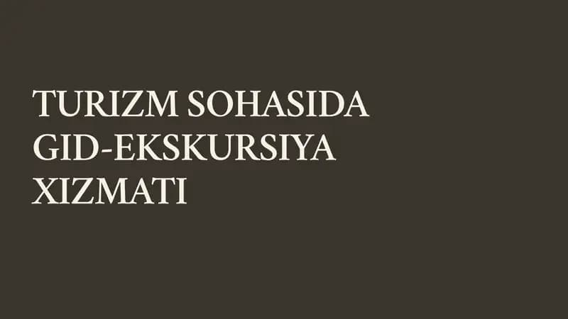 Gidlikning ta'rifi va vazilari