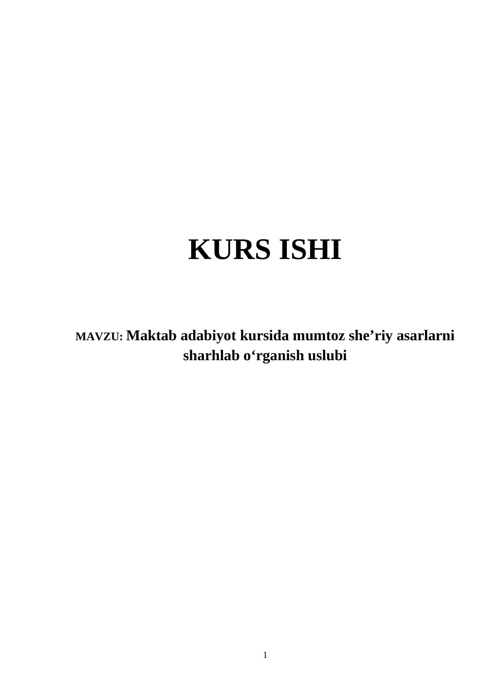 Maktab Adabiyot Kursi