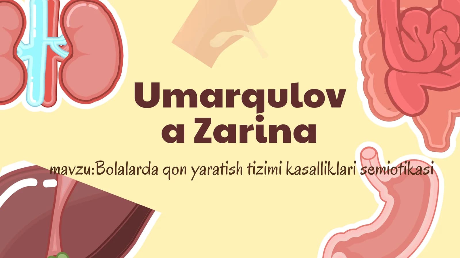 Bolalarda qon yaratish tizimi kasalliklari semiotikasi