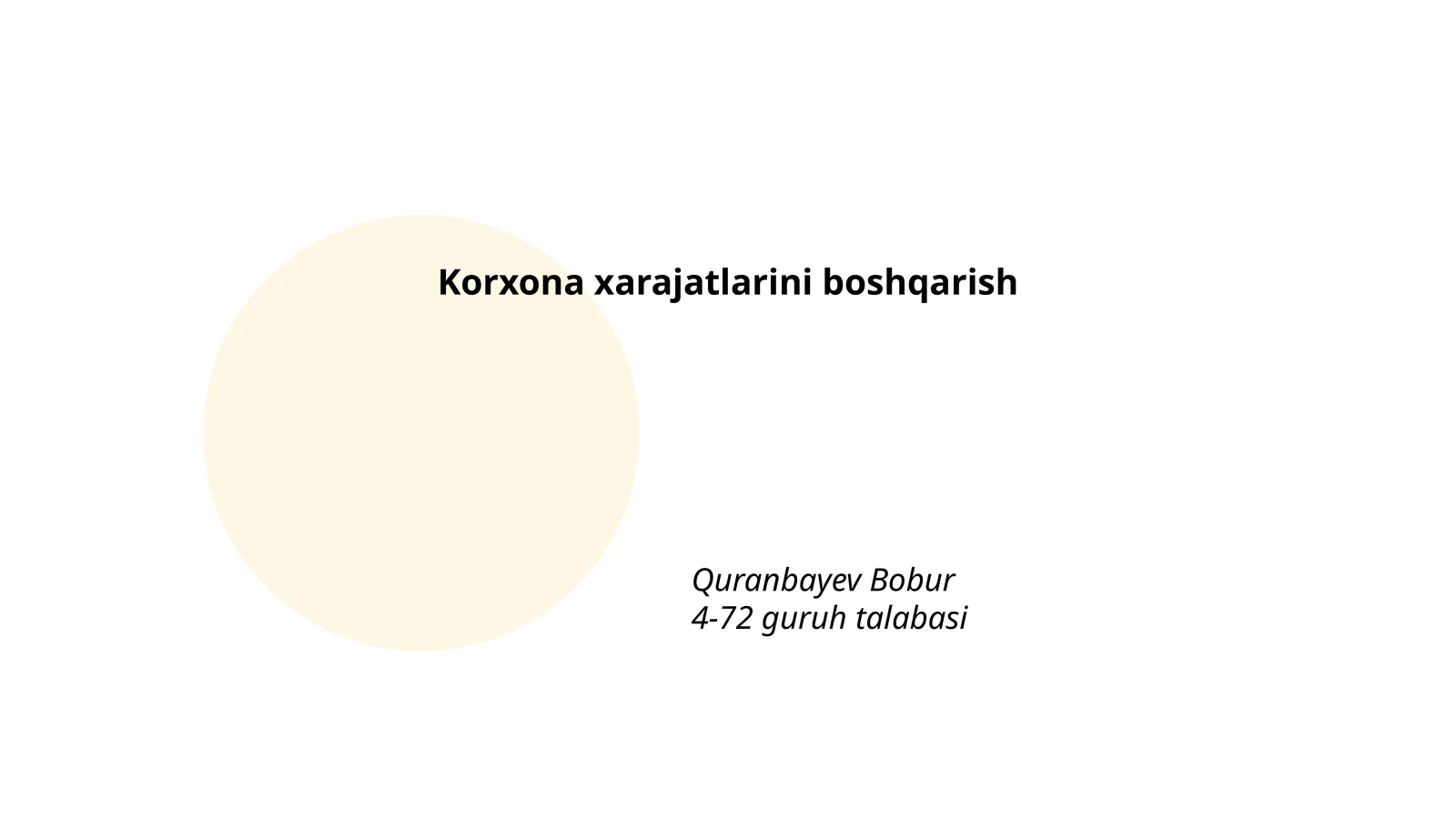 Xarajatlar Tahlili Jarayonlari