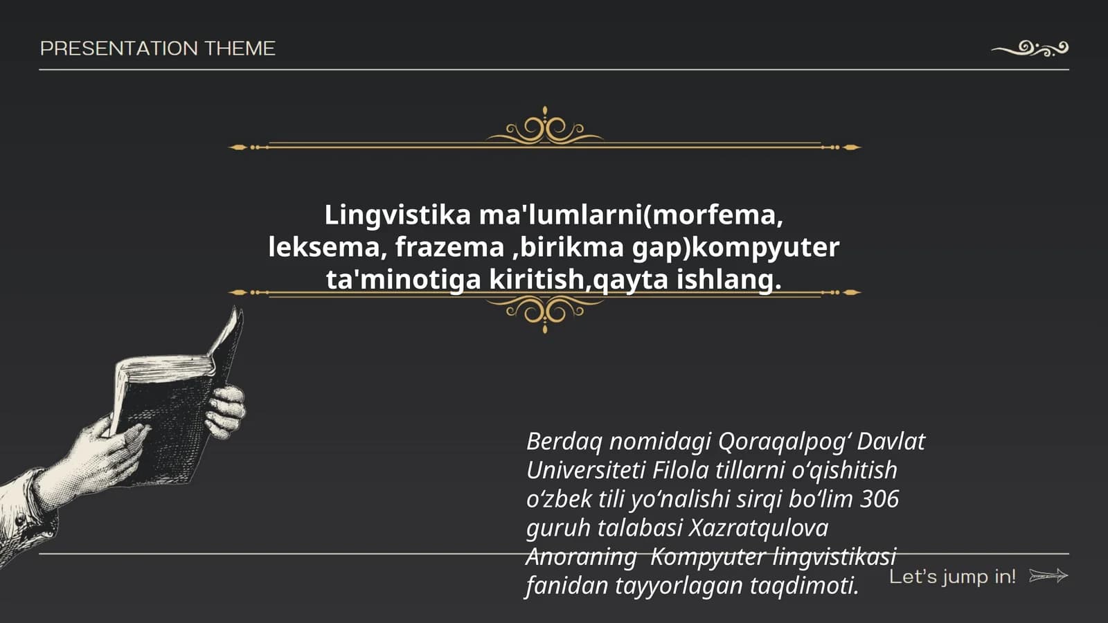 Kompyuter lingvistikasi fanidan taqdimot