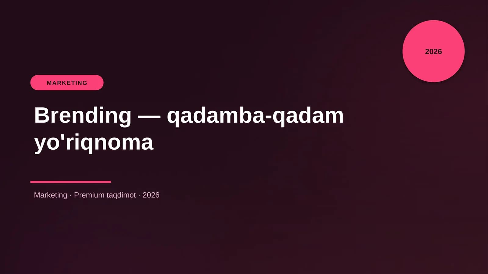 Brending — qadamba-qadam yo'riqnoma