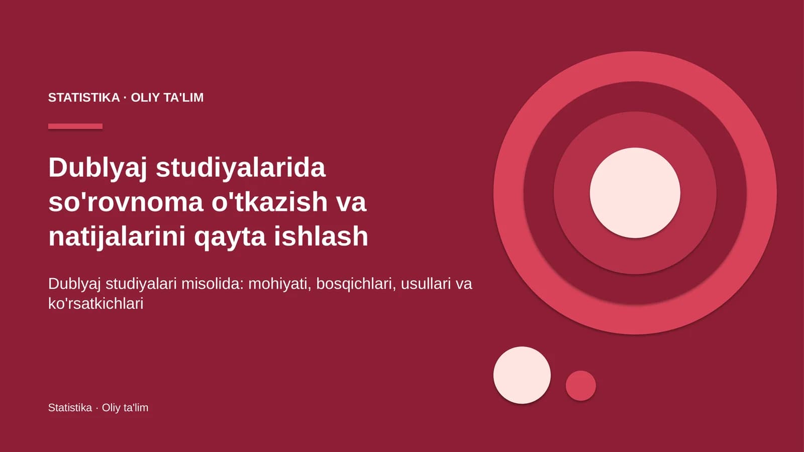 Statistika · Oliy ta'lim