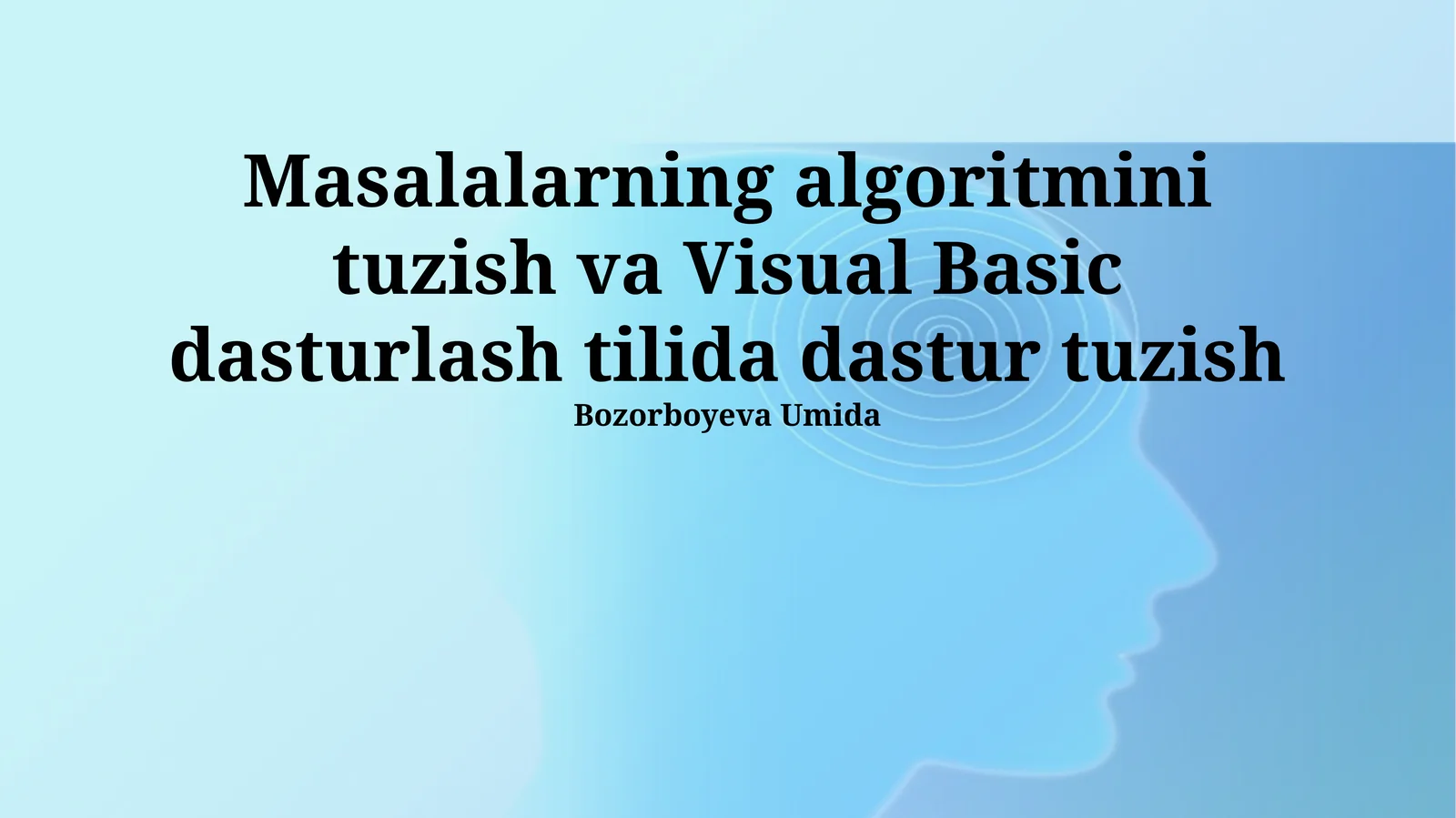 Visual Basic dasturlash tili