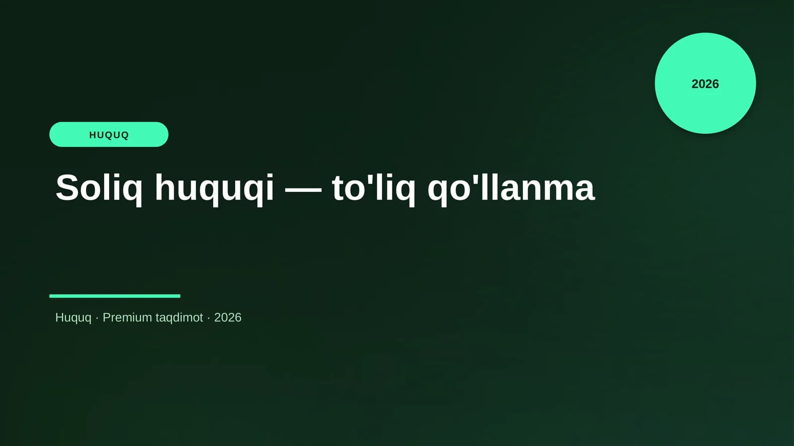 Soliq huquqi — to'liq qo'llanma