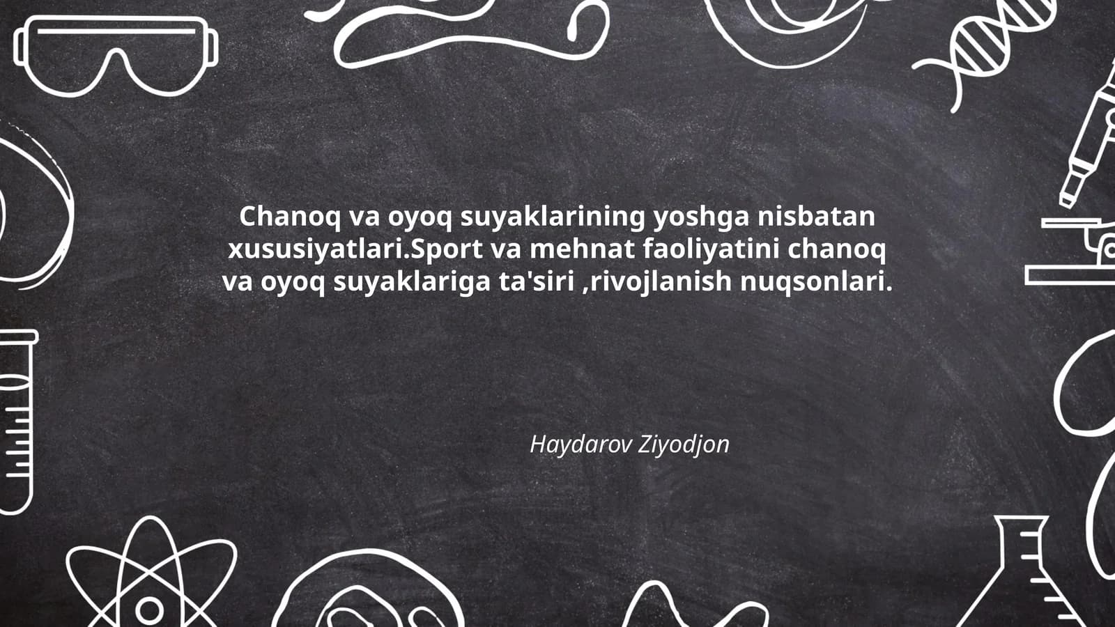 Chanoq va oyoq suyaklarining yoshga nisbatan xususiyatlari