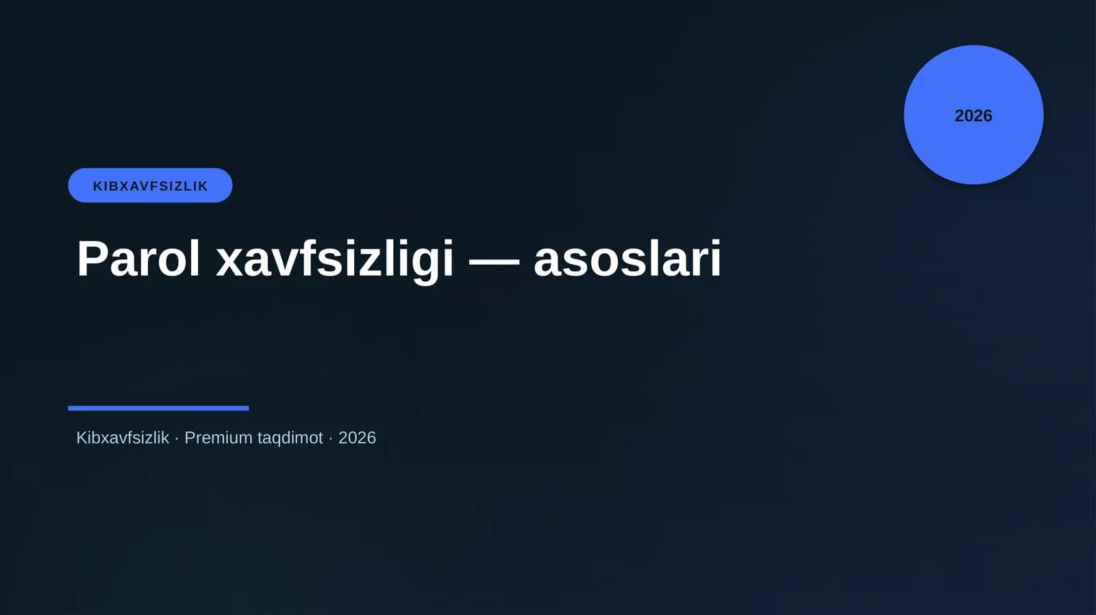 Parol xavfsizligi — asoslari