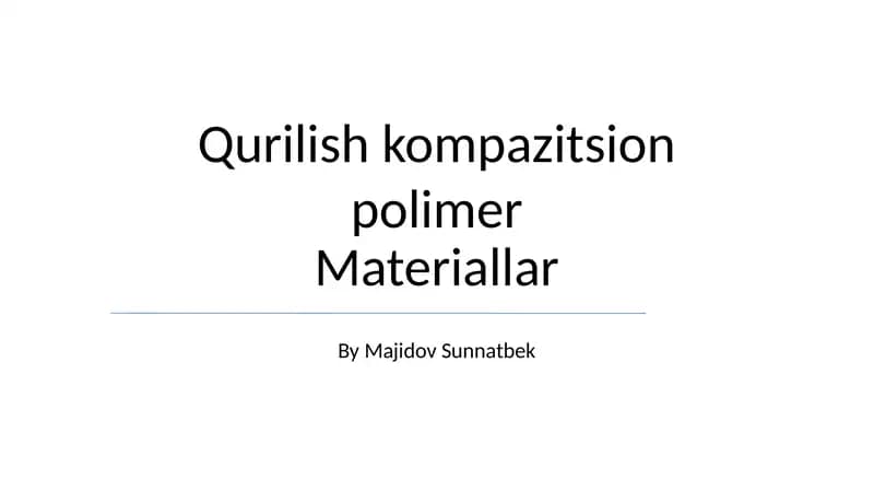 Qurilish kompazitsion polimer