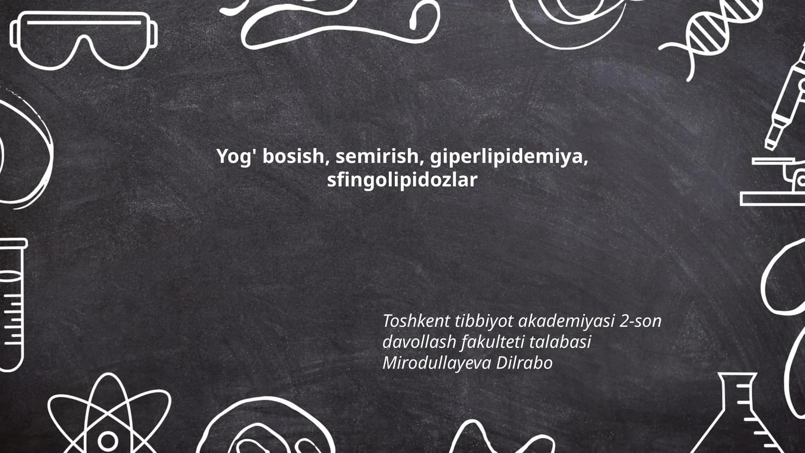Yog' bosish, semirish, giperlipidemiya, sfingolipidozlar