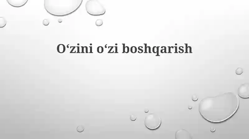 O'z-o'zini boshqarish