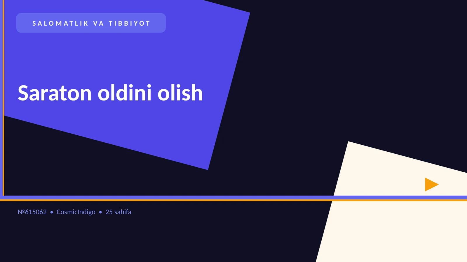Saraton oldini olish