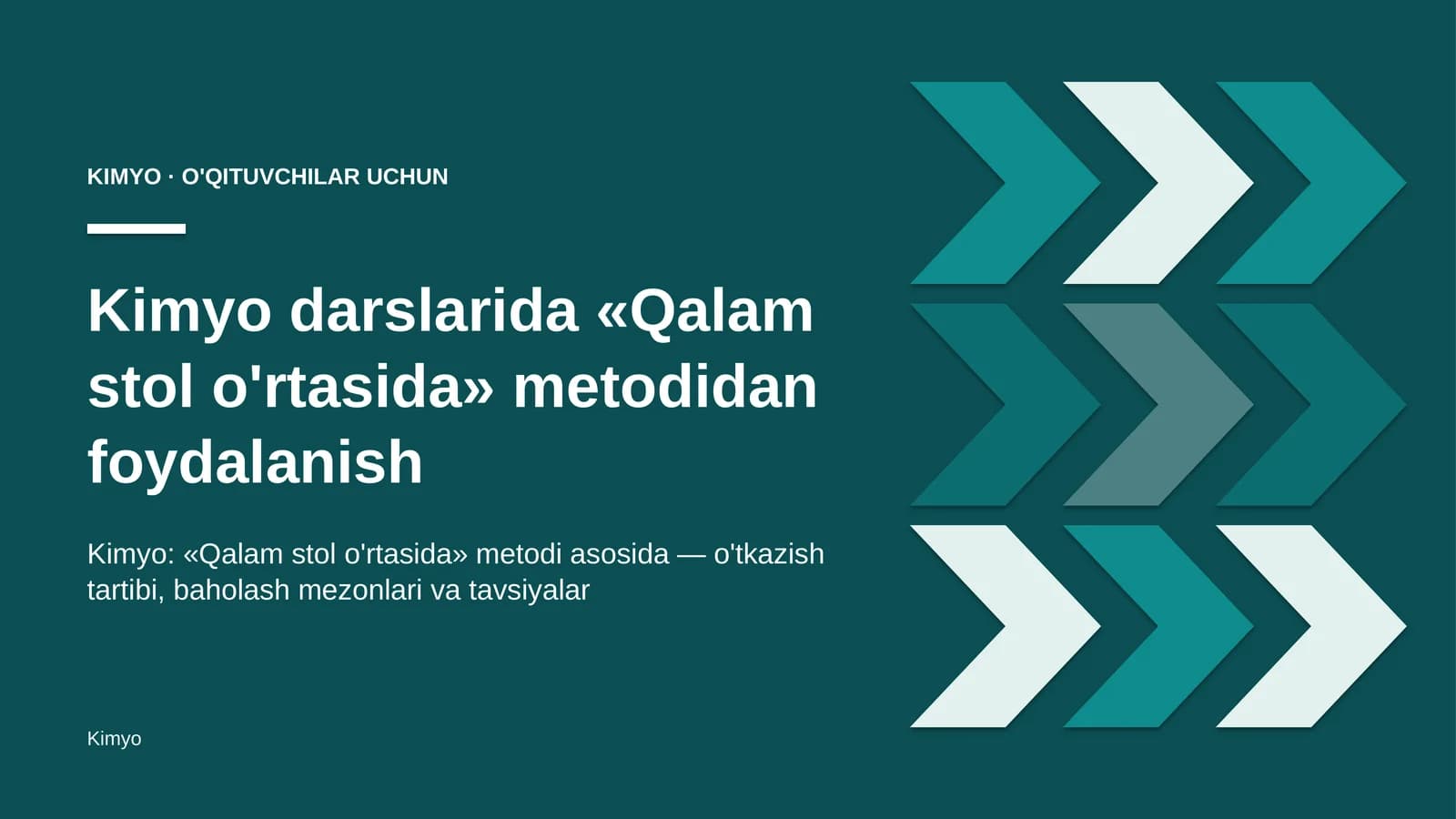 kimyo darslarida qalam stol o'rtasida metodidan foydalanish 7174