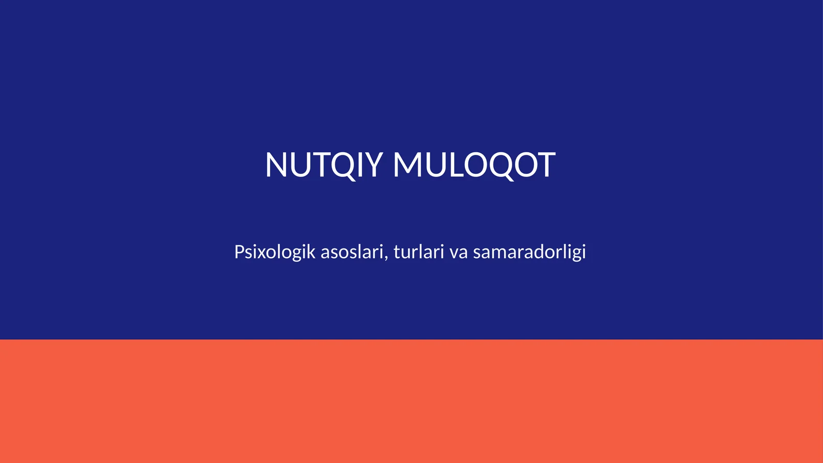 Nutqiy muloqot