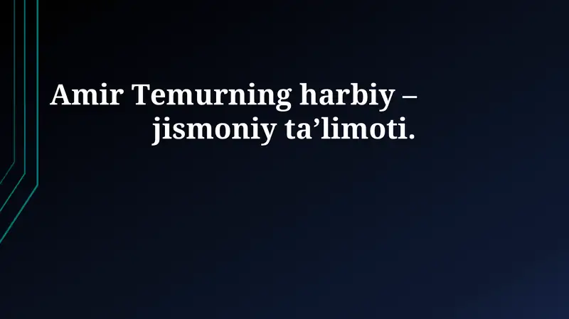 Amir Temurning harbiy ta'limoti