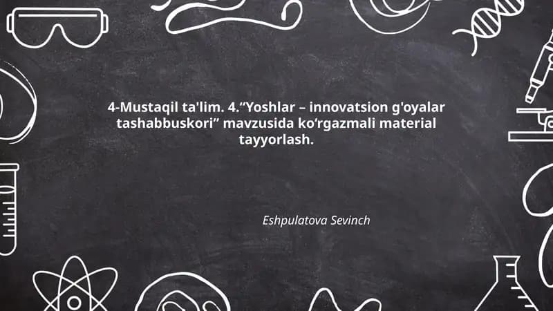 Yoshlar – innovatsion g'oyalar tashabbuskori