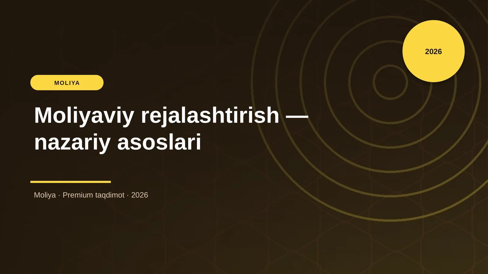 Moliyaviy rejalashtirish — nazariy asoslari