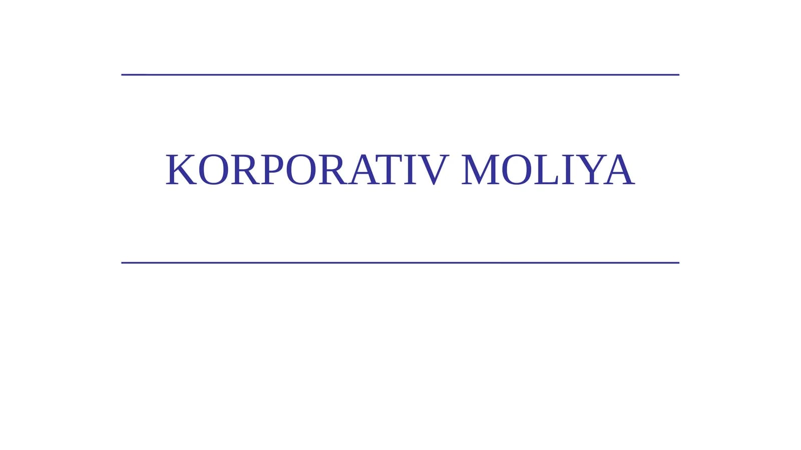 Korxona Moliya
