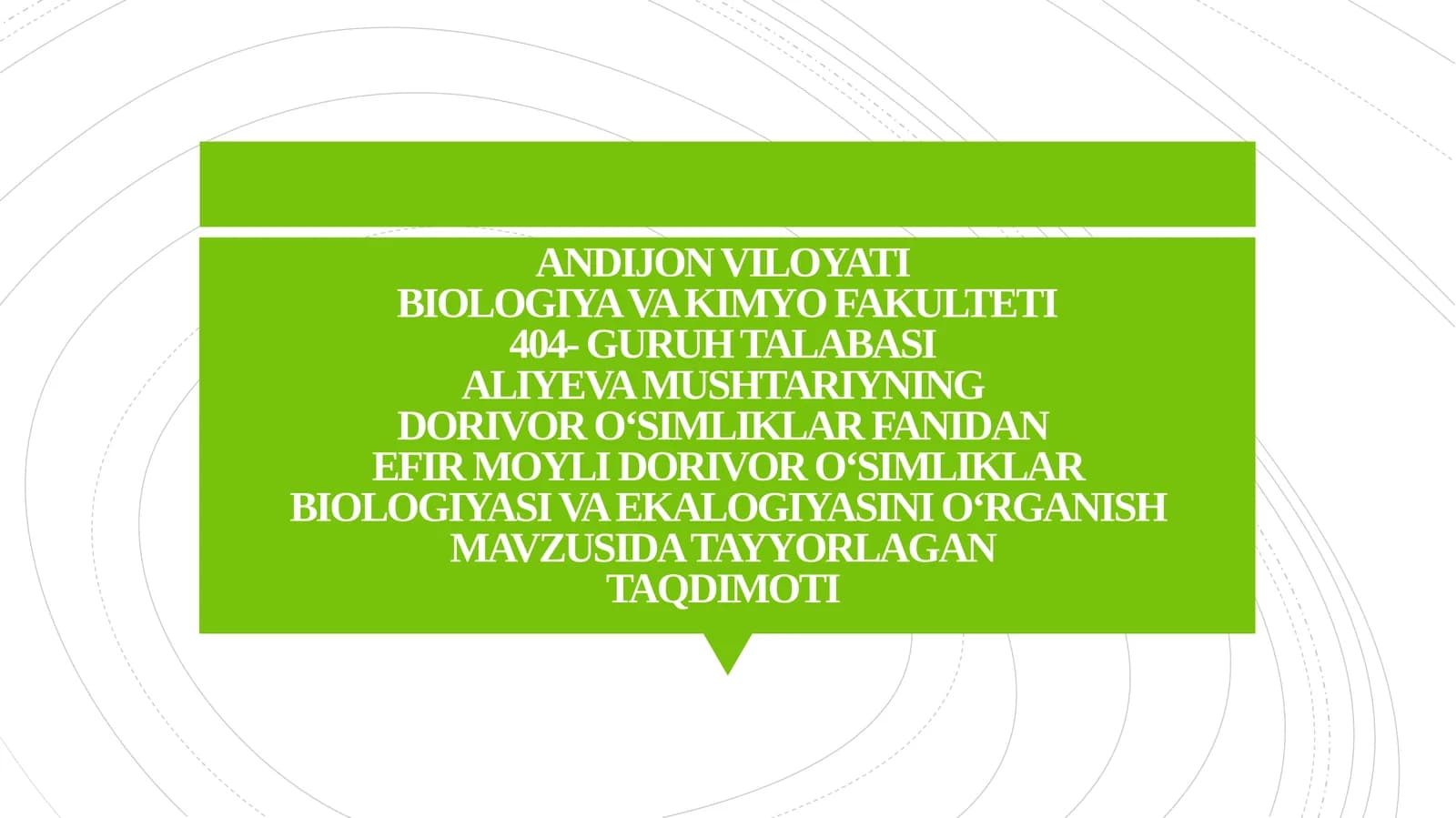EFIR MOYLI DORIVOR O‘SIMLIKLAR BIOLOGIYASI VA EKALOGIYASI
