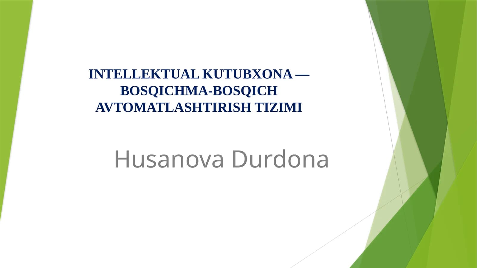 Intellektual Kutubxona - Bosqichma-bosqich Avtomatlashtirish Tizimi