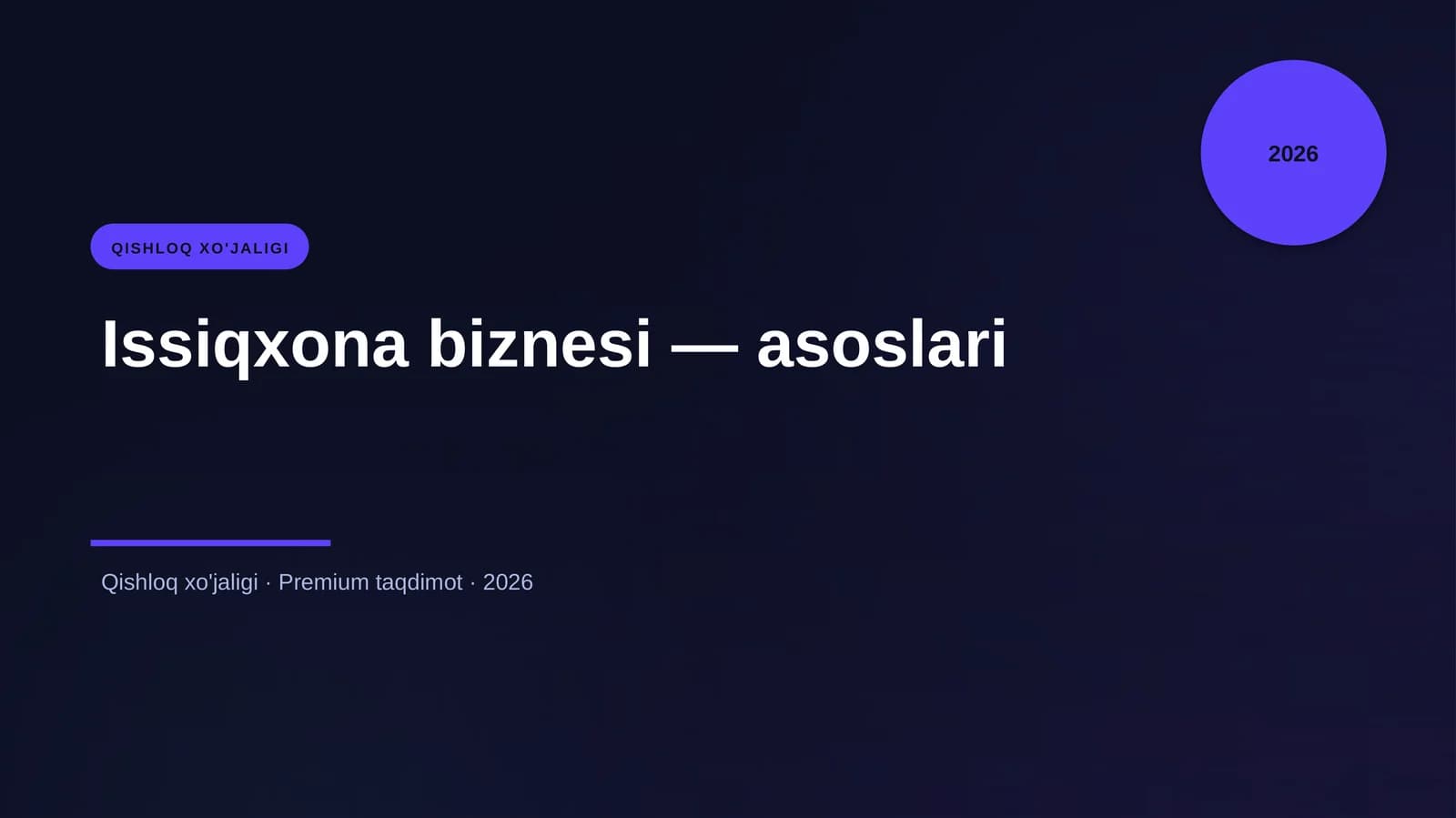 Issiqxona biznesi — asoslari