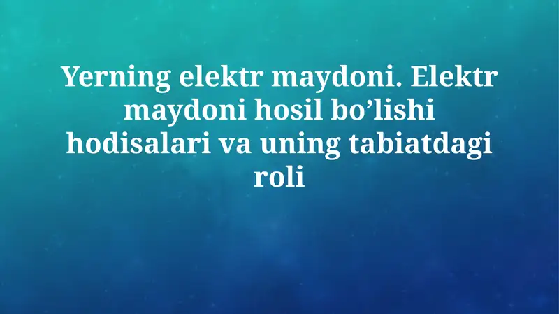 Elektr maydoni