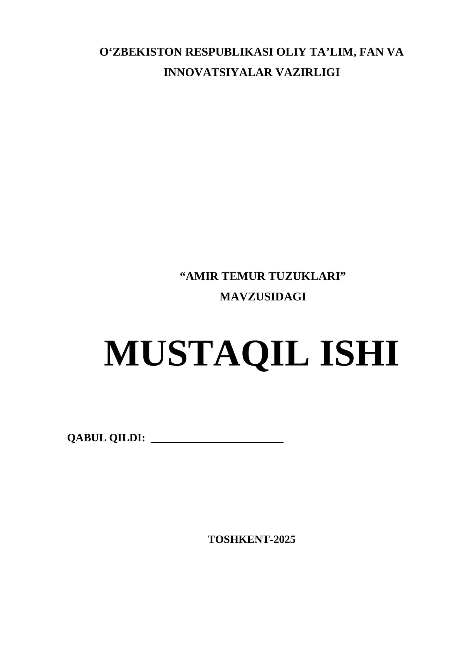 AMIR TEMUR TUZUKLARI