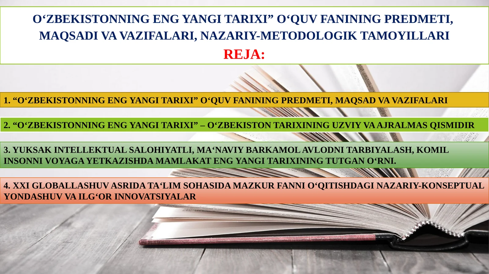O‘ZBEKISTONNING ENG YANGI TARIXI