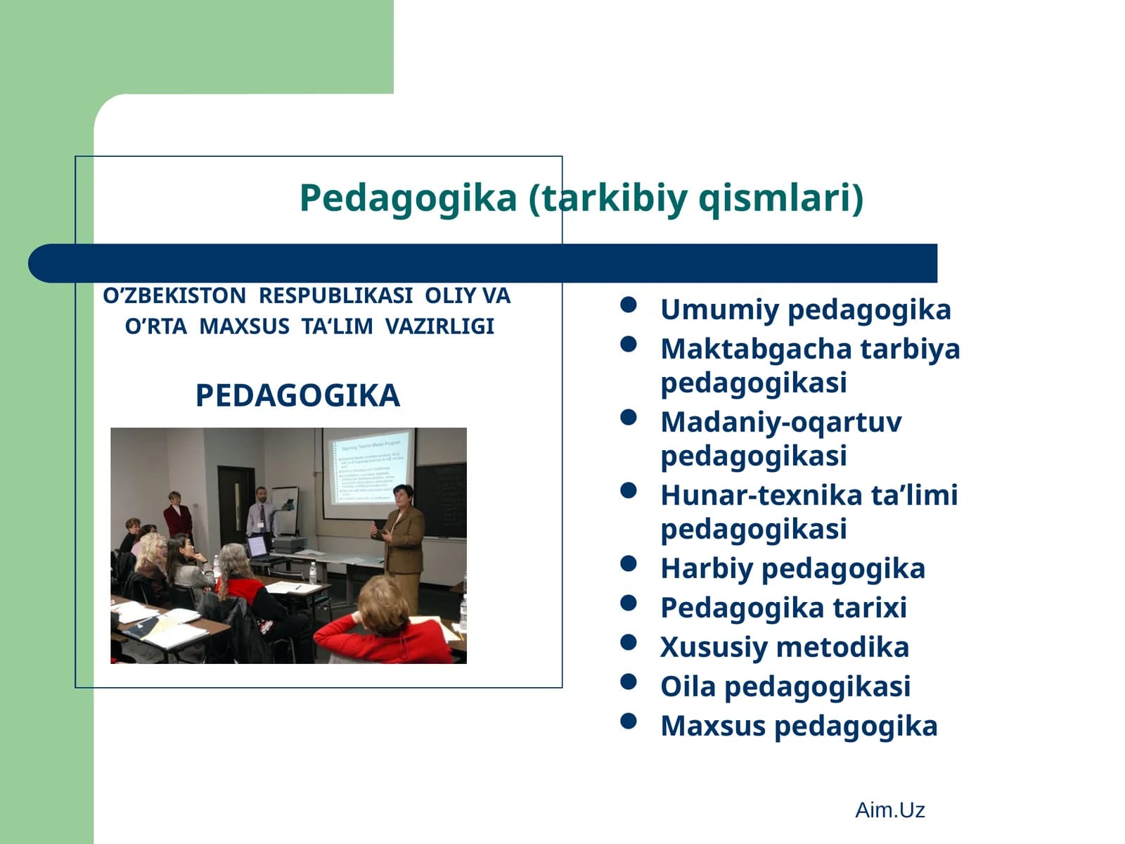Ta’lim usullari va ularning tasnifi