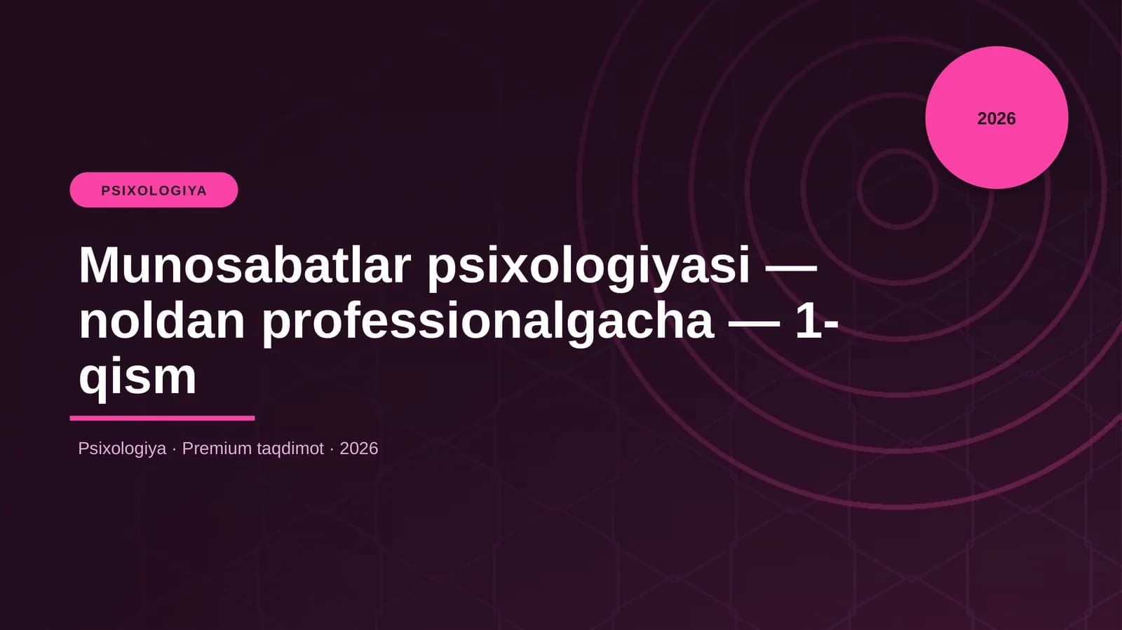 Munosabatlar psixologiyasi — noldan professionalgacha — 1-qism