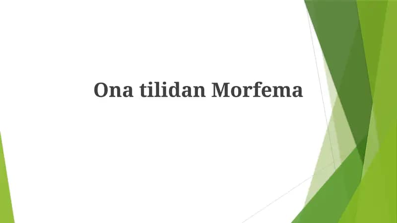 Morfema tahlili qo'llanilishi