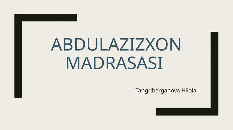 Abdulazizxon madrasasi