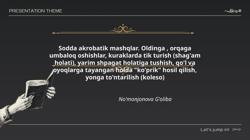 Sodda akrobatik mashqlar