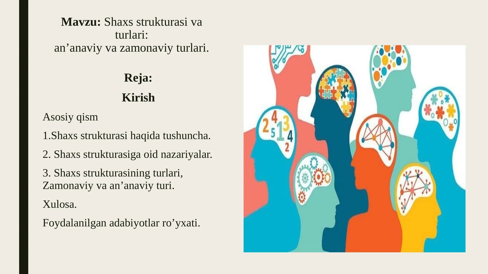 Shaxs strukturasi va turlari an’anaviy va zamonaviy turlari.