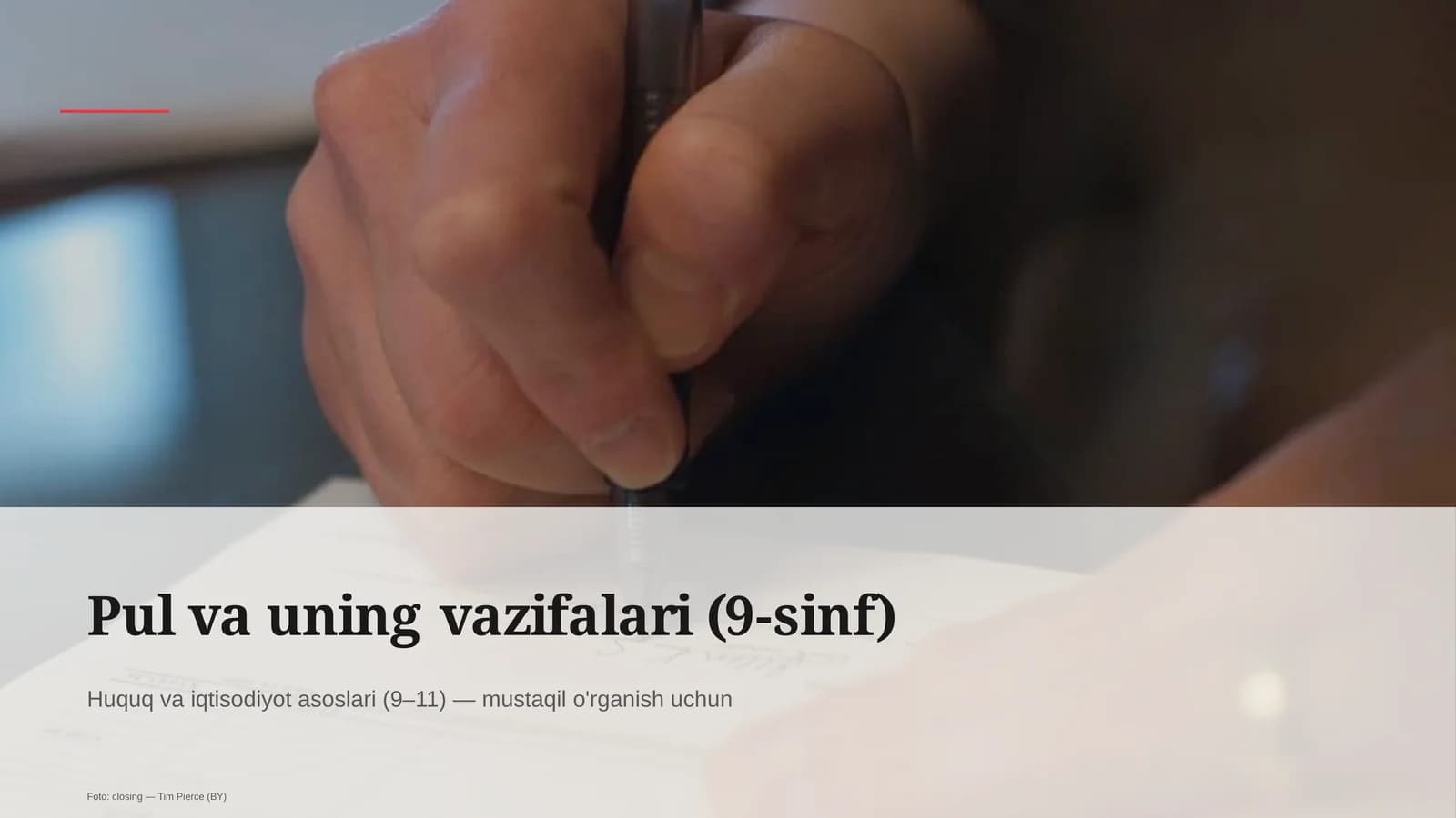 Pul va uning vazifalari (9-sinf)