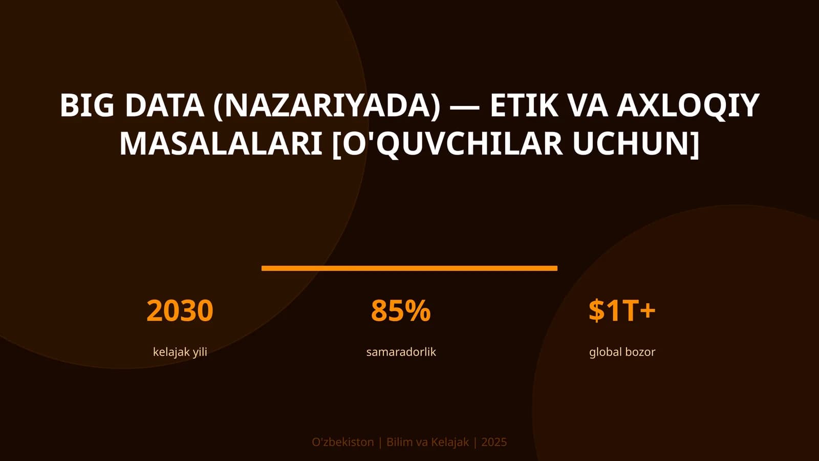 BIG DATA (NAZARIYADA) — ETIK VA AXLOQIY MASALALARI [O'QUVCHILAR UCHUN]