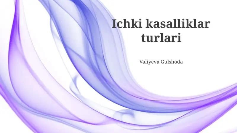 Ichki kasalliklar turlari
