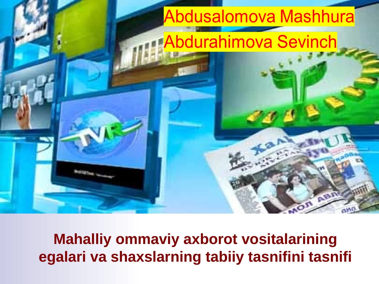 Media bilan ishlash fanidan tayyorlagan taqdimoti