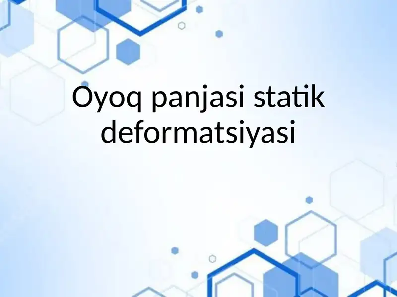 Oyoq panjasi statik deformatsiyasi