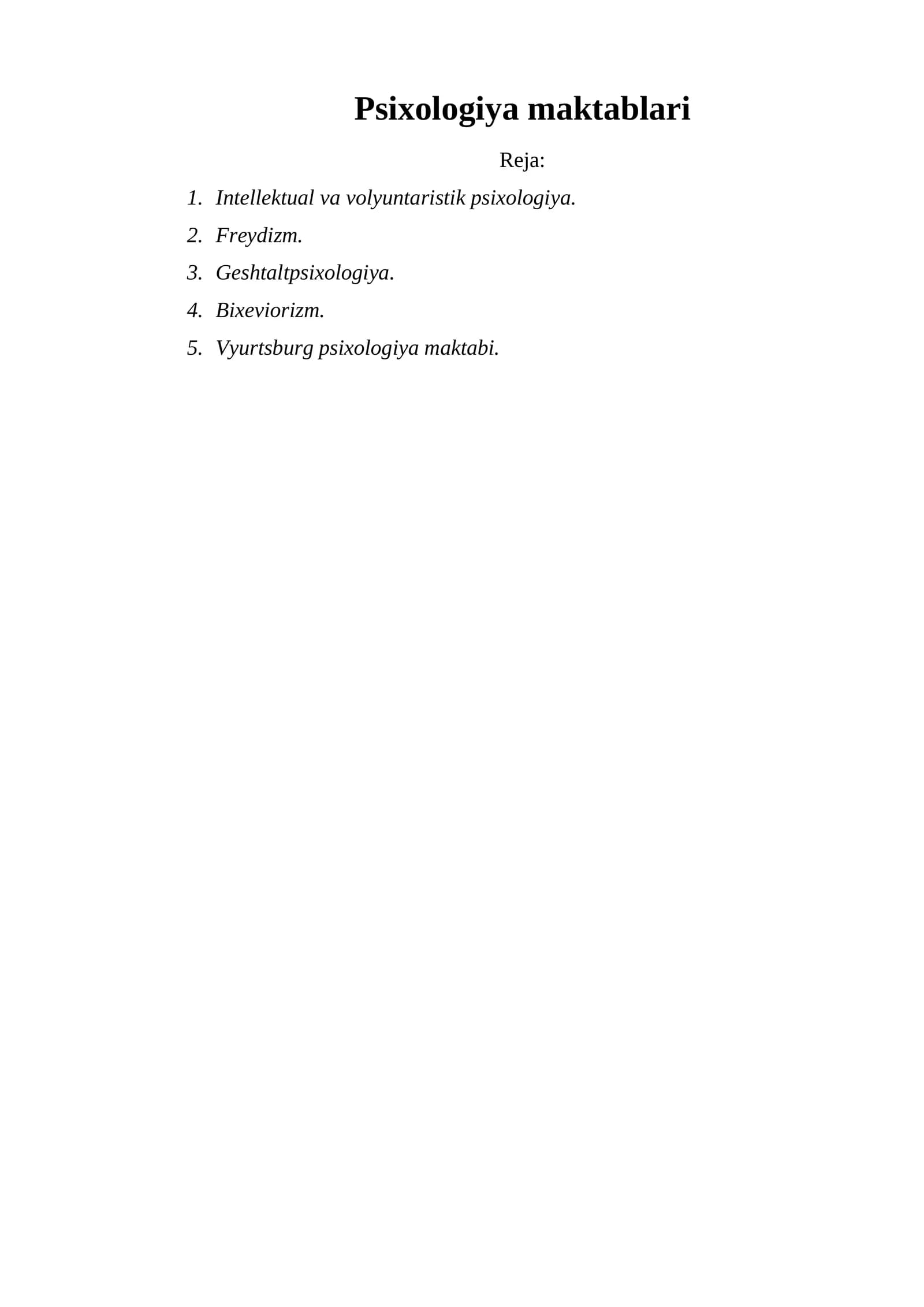 Psixologiya maktablari